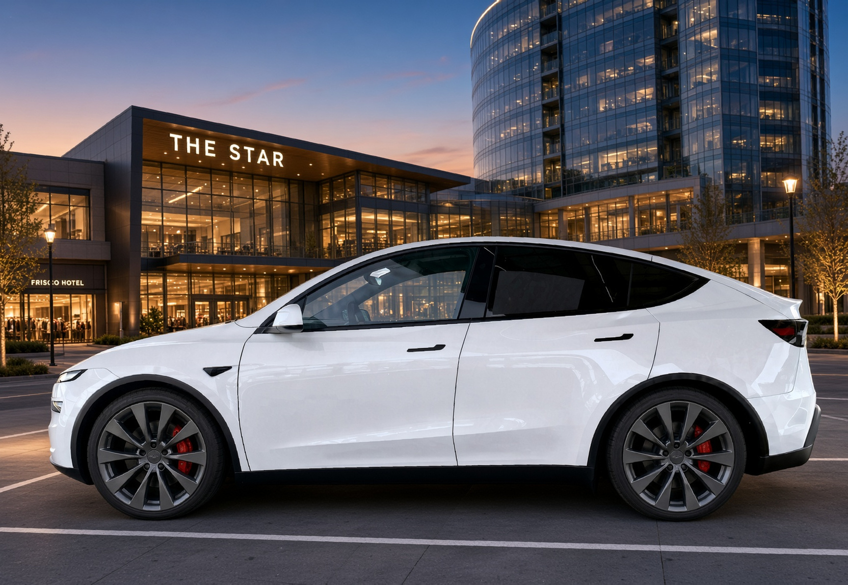 Swoop on a Pearl White Model Y