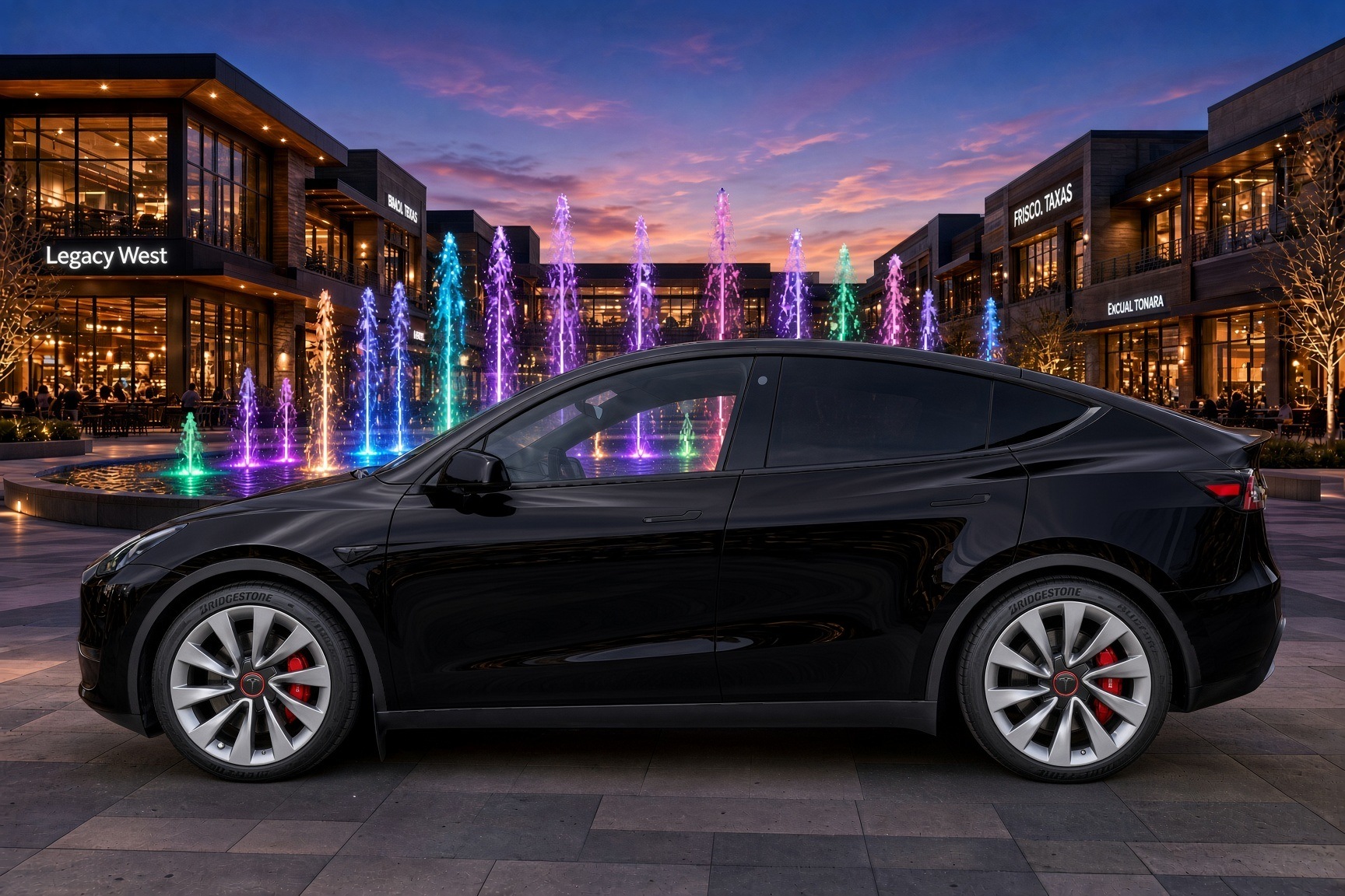 Spear on a Solid Black Model Y